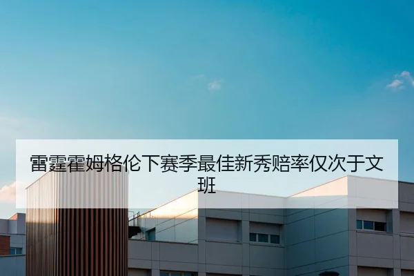 雷霆霍姆格伦下赛季最佳新秀赔率仅次于文班